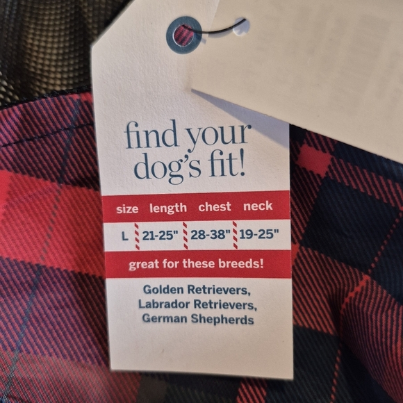 Talbots plaid raincoat size large lab or shepard NWT - Picture 9 of 14